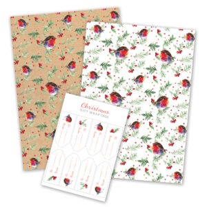 Robin & Berries Gift Wrap set