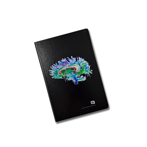 art print notebook featuring a bright image inspired by the human brain