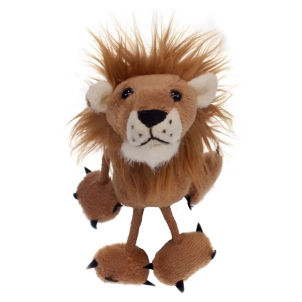 Lion finger puppet on a white background