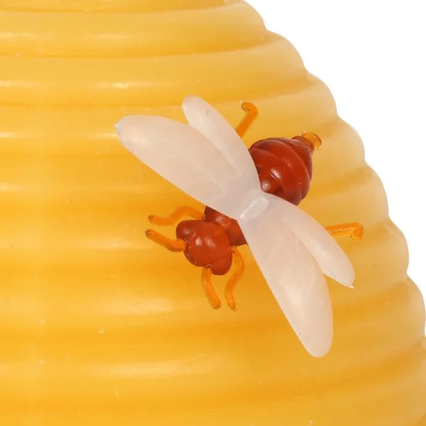 Beeswax Hive Shaped Candle close-up of bee